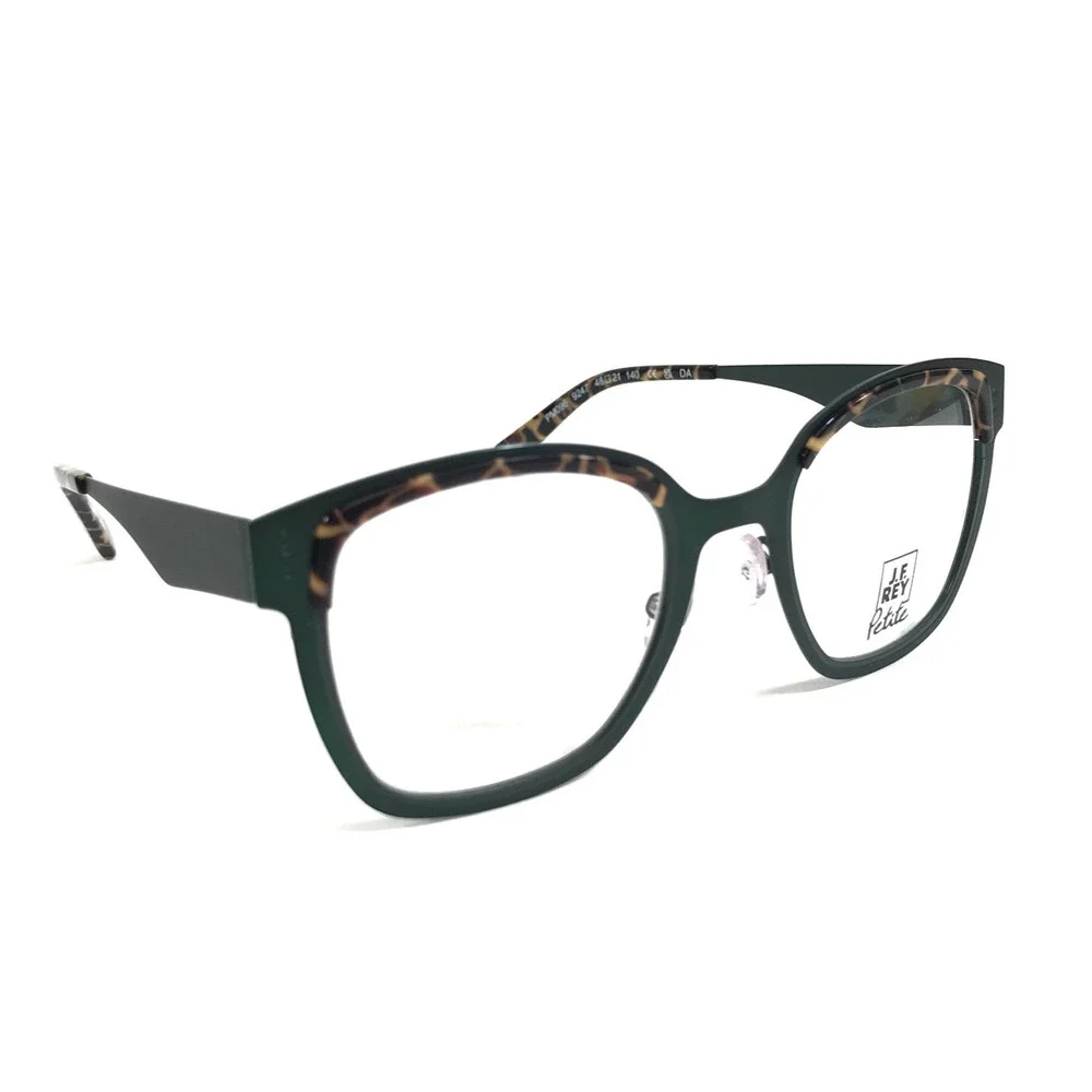J. F. Rey Petite Eyeglasses Frames PM096 9247 Green Leopard Print 48-21-140